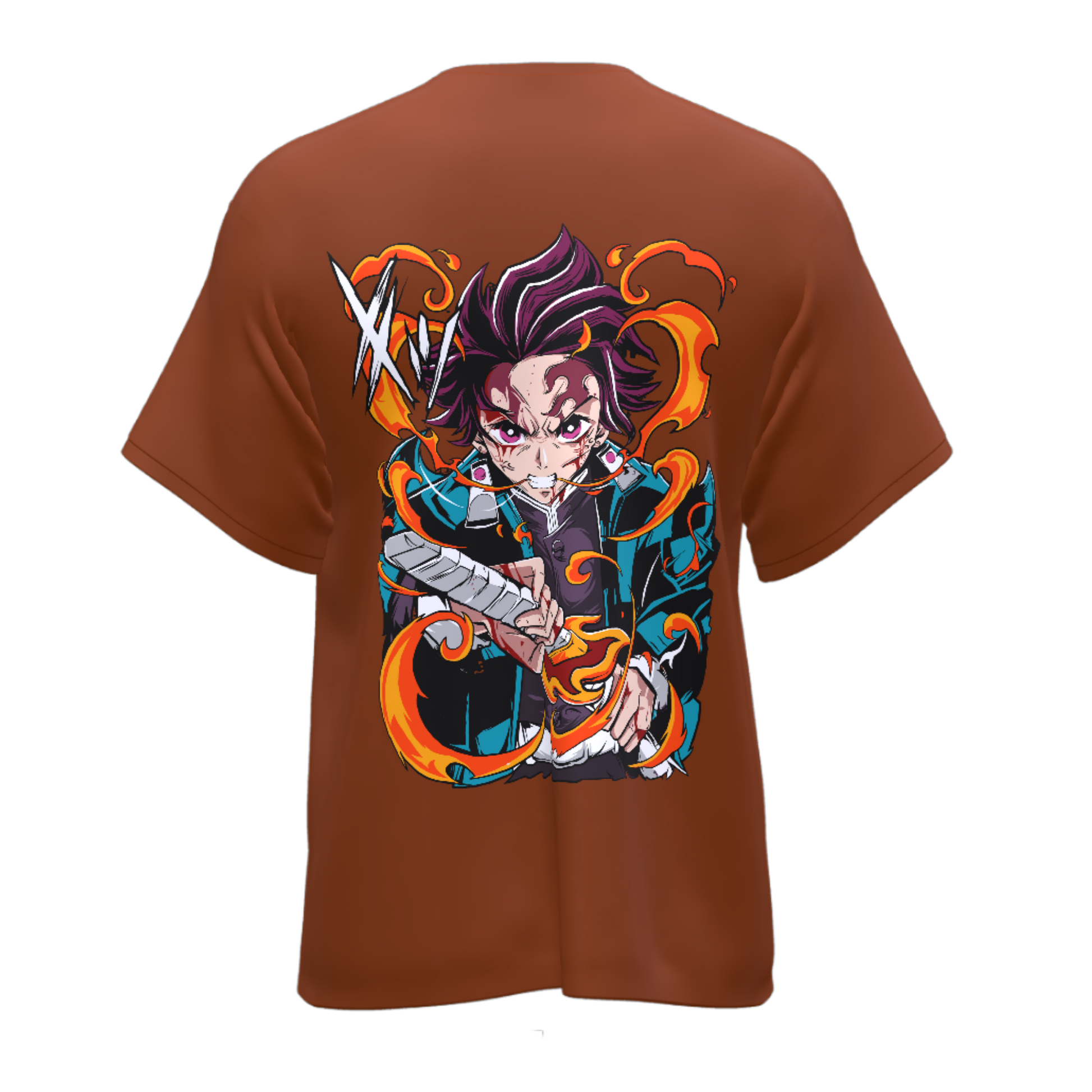 Demon Slayer Tanjiro Fire- Oversized Tee