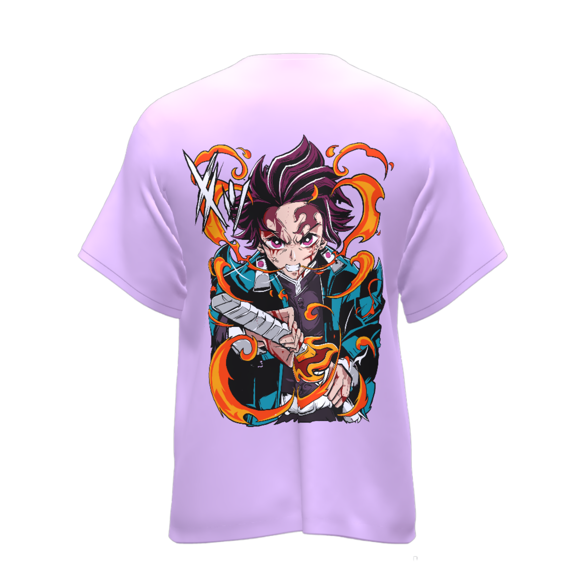 Demon Slayer Tanjiro Fire- Oversized Tee