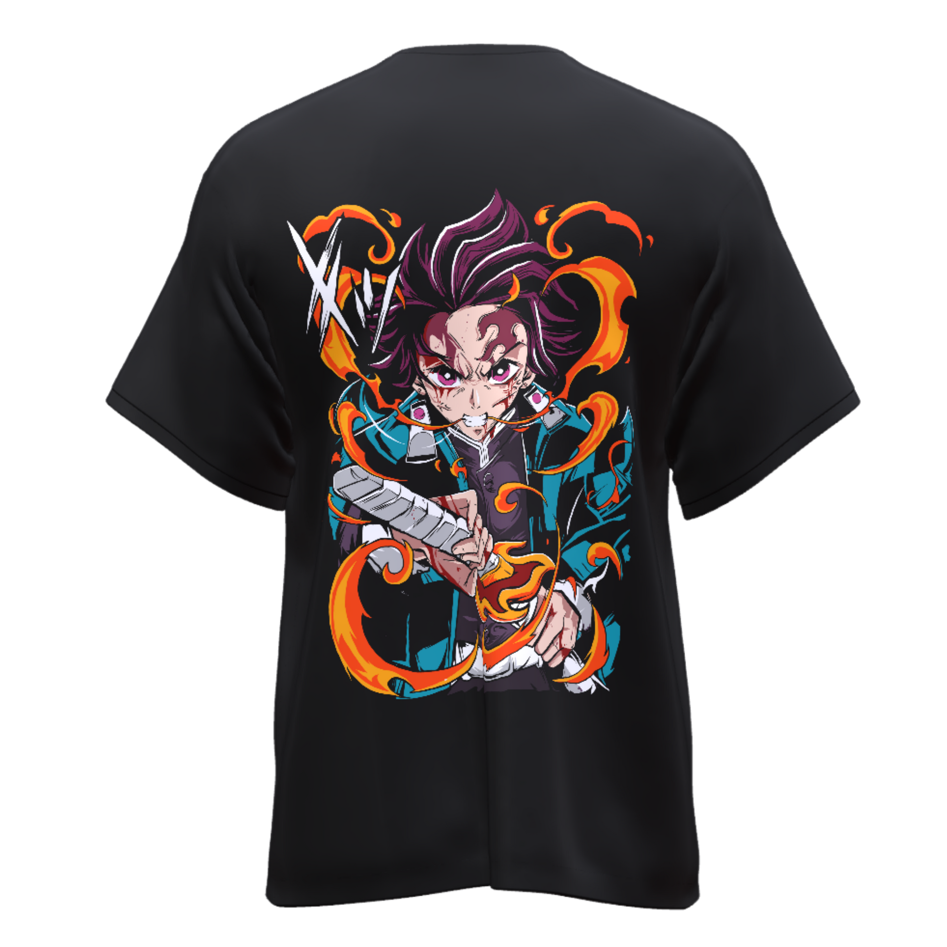 Demon Slayer Tanjiro Fire- Oversized Tee