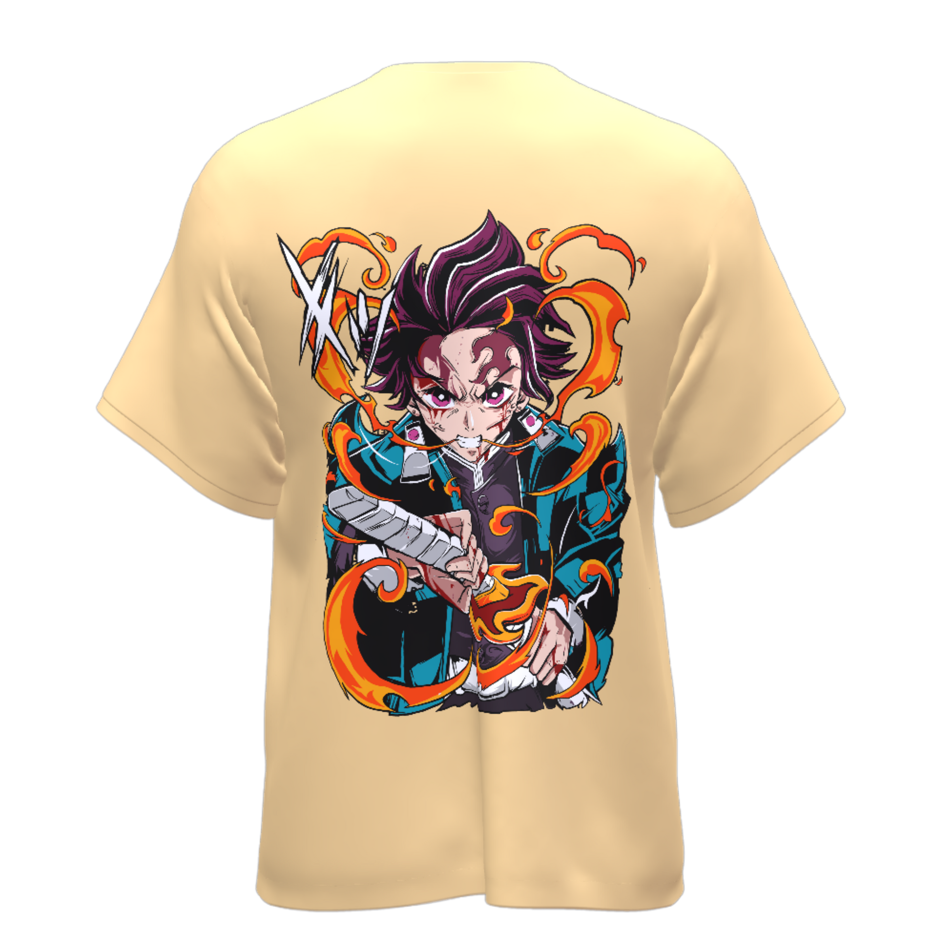 Demon Slayer Tanjiro Fire- Oversized Tee