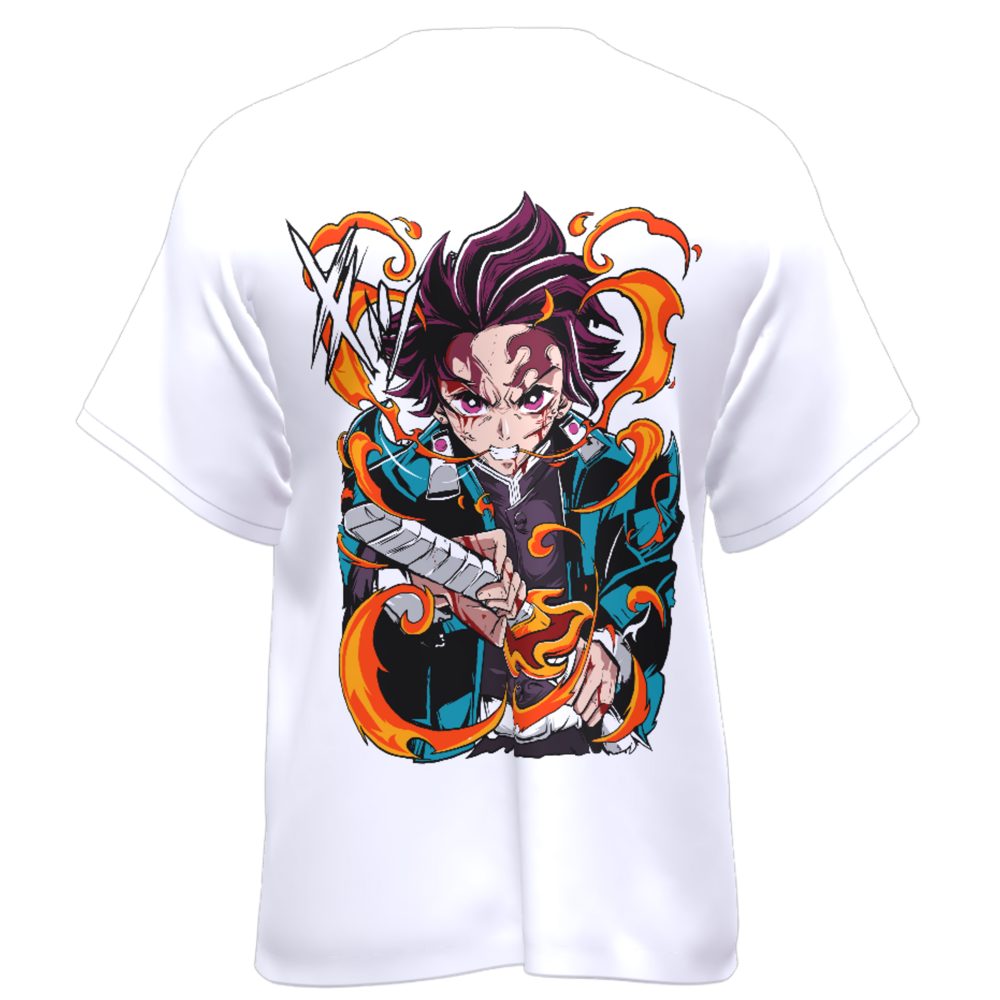 Demon Slayer Tanjiro Fire- Oversized Tee