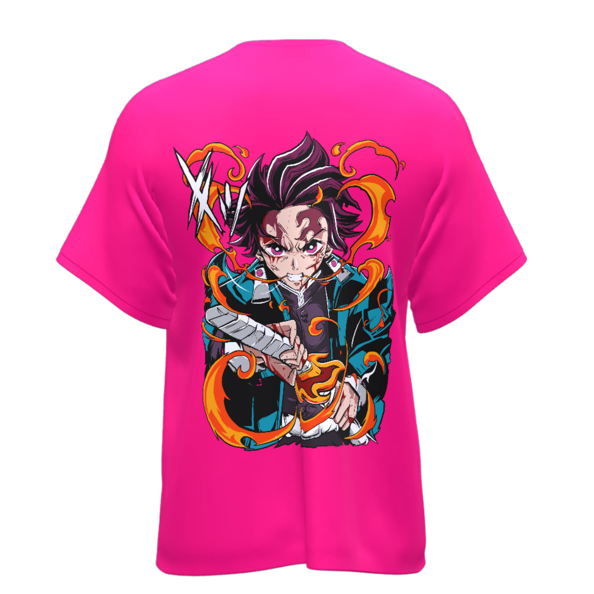 Demon Slayer Tanjiro Fire- Oversized Tee