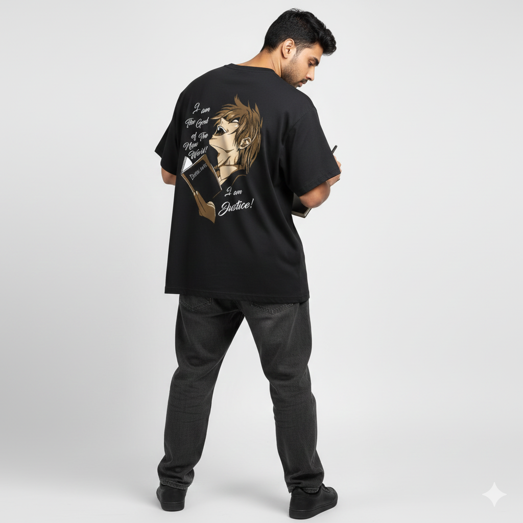 Light Yagami Laughing Oversized T-Shirt for Men & Women | Death Note Anime Streetwear India